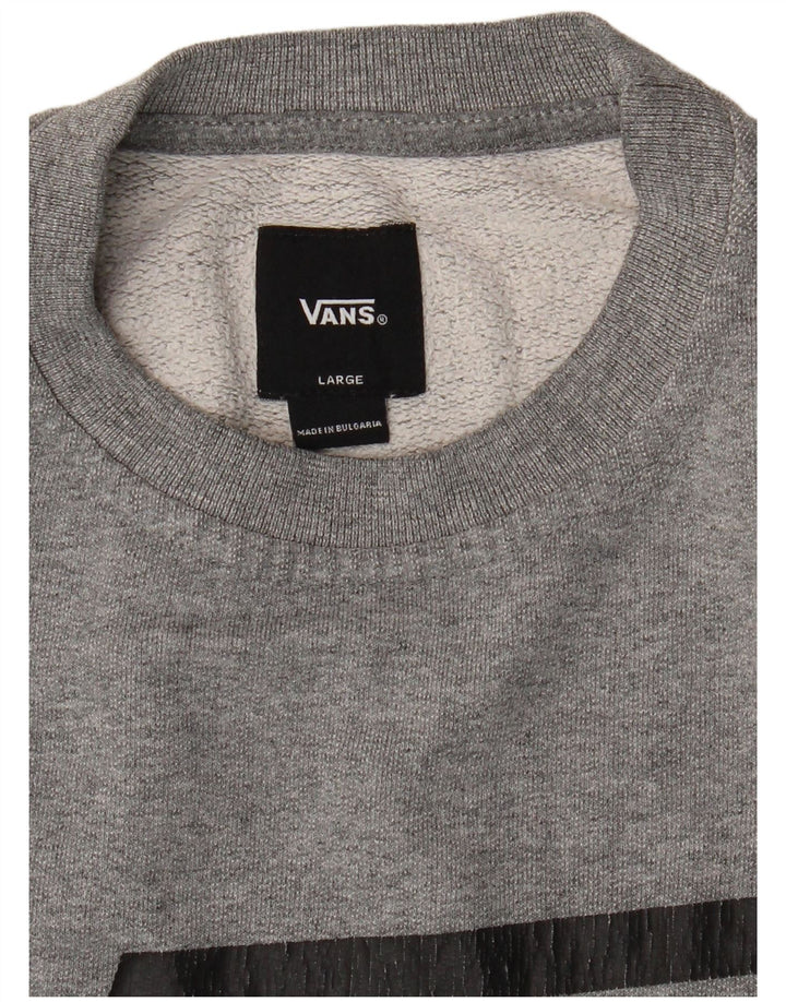 VANS feminino gráfico moletom jumper UK 14 grande cinza