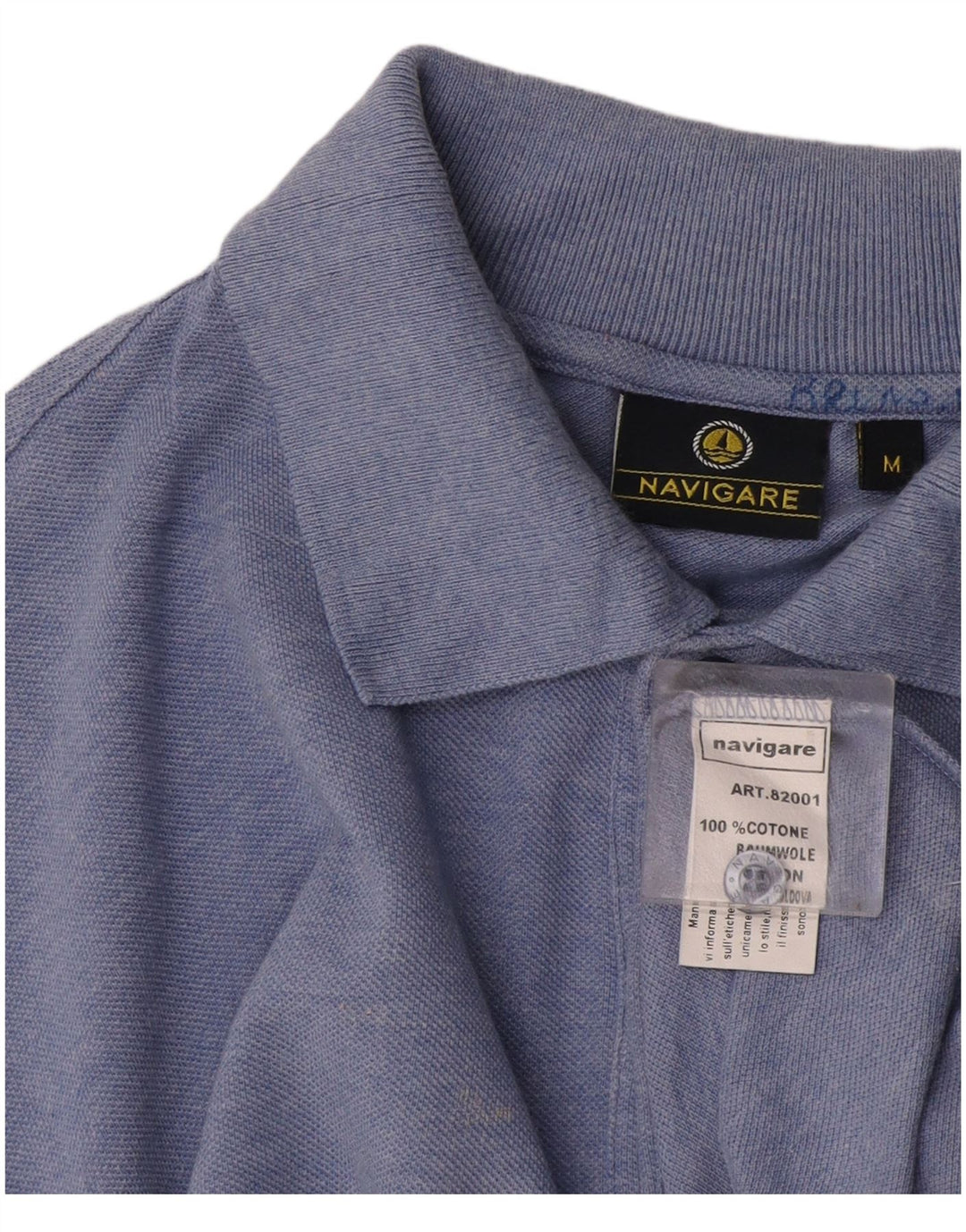 Camisa polo masculina Navigare algodão azul médio