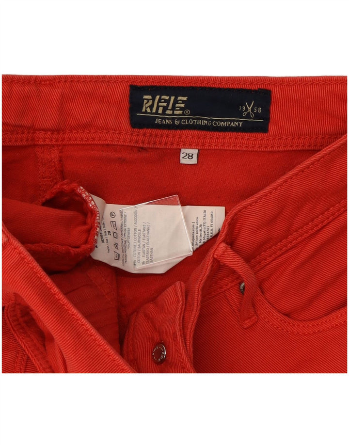 Shorts jeans feminino Rifle W28 algodão vermelho médio