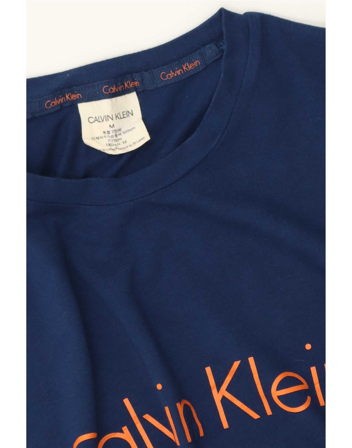 Calvin Klein Camiseta masculina gráfica Top Azul Médio