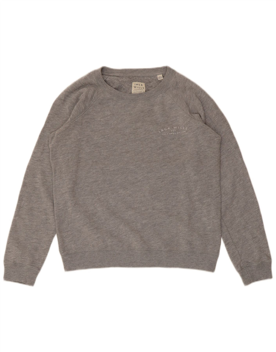 Jack Wills moletom feminino jumper UK 12 algodão cinza médio
