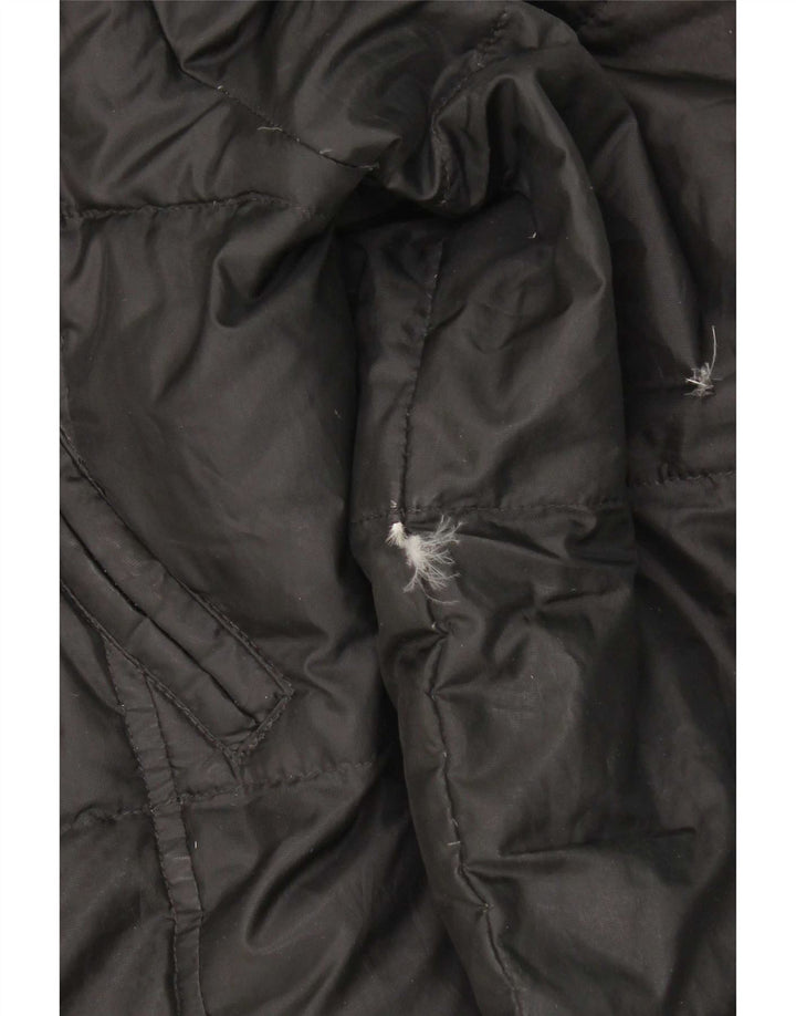 Casaco acolchoado com capuz feminino Replay UK 14 grande poliéster preto