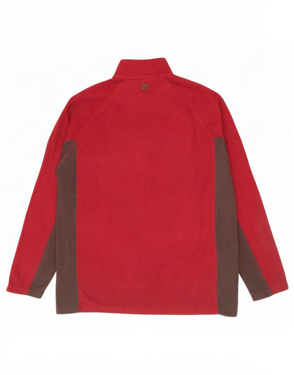 Suéter de lã masculino Mountain Warehouse com zíper e gola XL Borgonha Colourblock