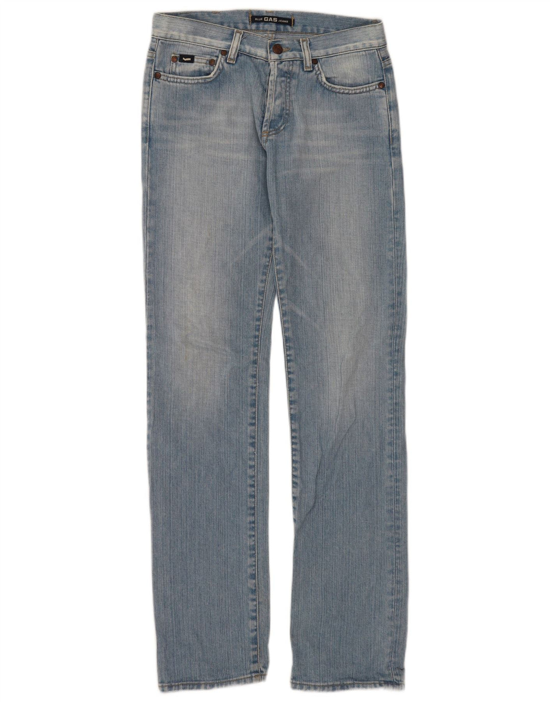 Calça jeans reta feminina Gas W27 L32 algodão azul