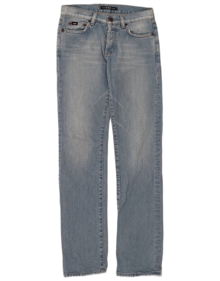 Calça jeans reta feminina Gas W27 L32 algodão azul