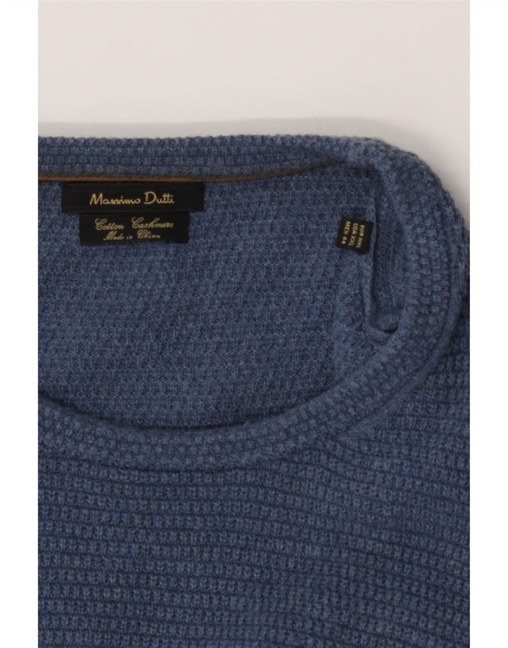 MASSIMO DUTTI Mens Crew Neck Jumper Sweater 2XL Blue Cotton Vintage Massimo Dutti and Second-Hand Massimo Dutti from Messina Hembry 