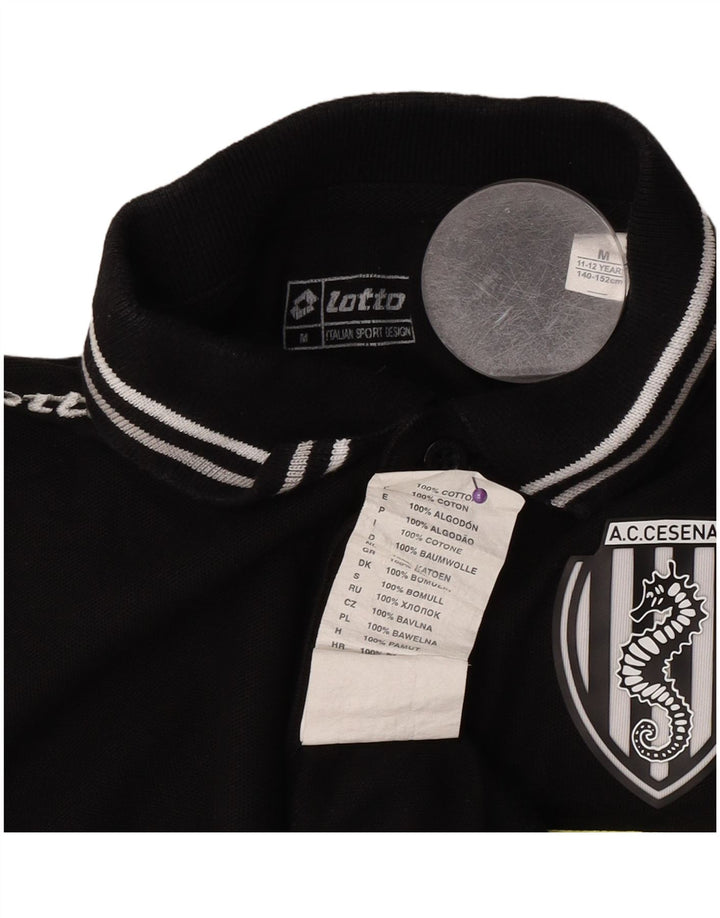 Camisa pólo gráfica Lotto Boys A.C. Cesena 11-12 anos médio algodão preto