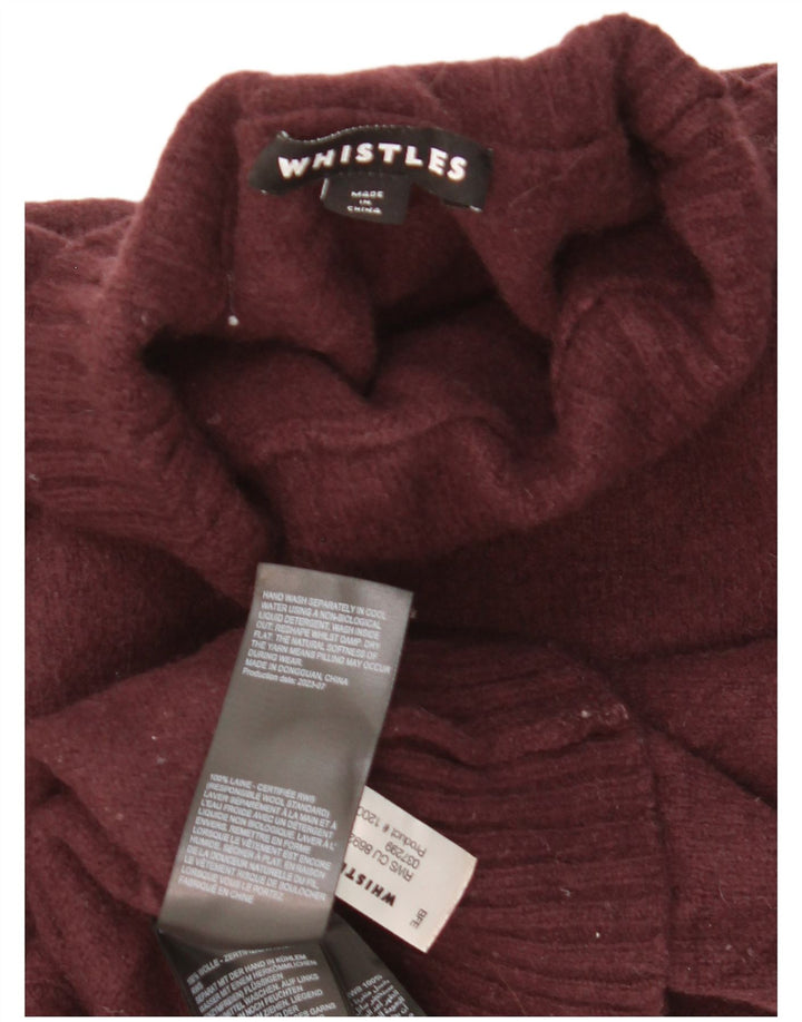 Suéter feminino Whistles com gola tartaruga e gola redonda Reino Unido 14 lã marrom médio