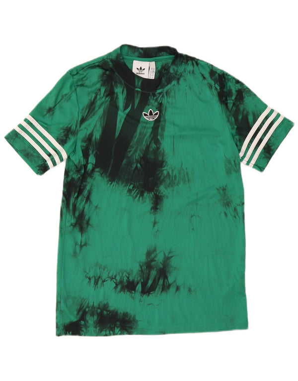 Adidas Mens Camiseta Top XS Verde Tie Dye Poliéster
