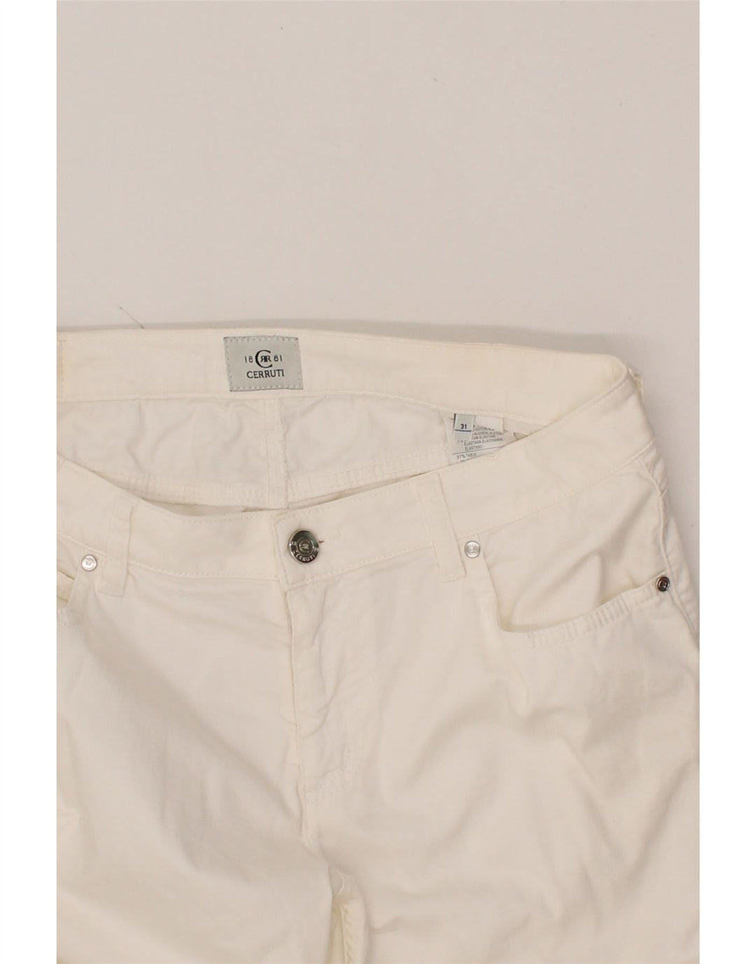CERRUTI 1881 Womens Slim Casual Trousers W31 L31  White Cotton Vintage Cerruti 1881 and Second-Hand Cerruti 1881 from Messina Hembry 
