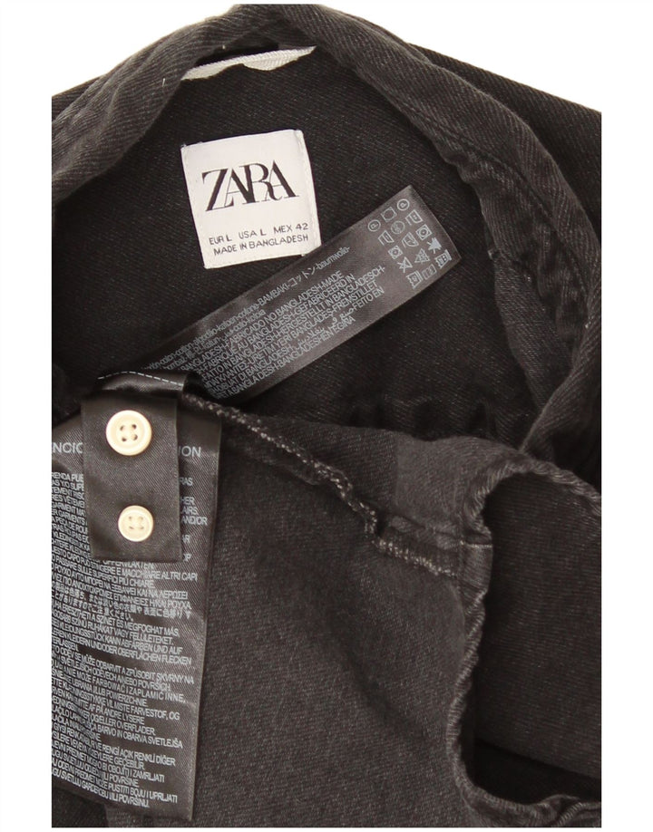 Camisa jeans masculina Zara grande algodão cinza