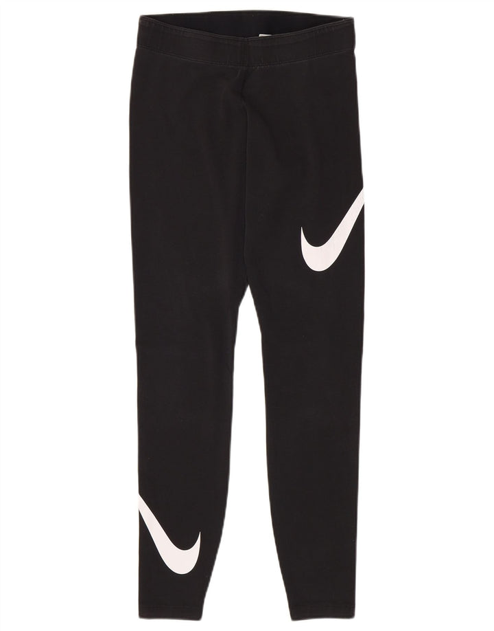 Leggings femininas Nike Graphic UK 8 pequenas de algodão preto