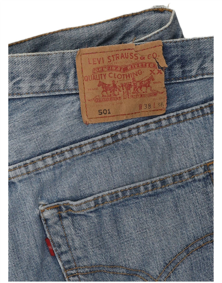 Levi's Masculino 501 Straight Jeans W38 L30 Azul Algodão