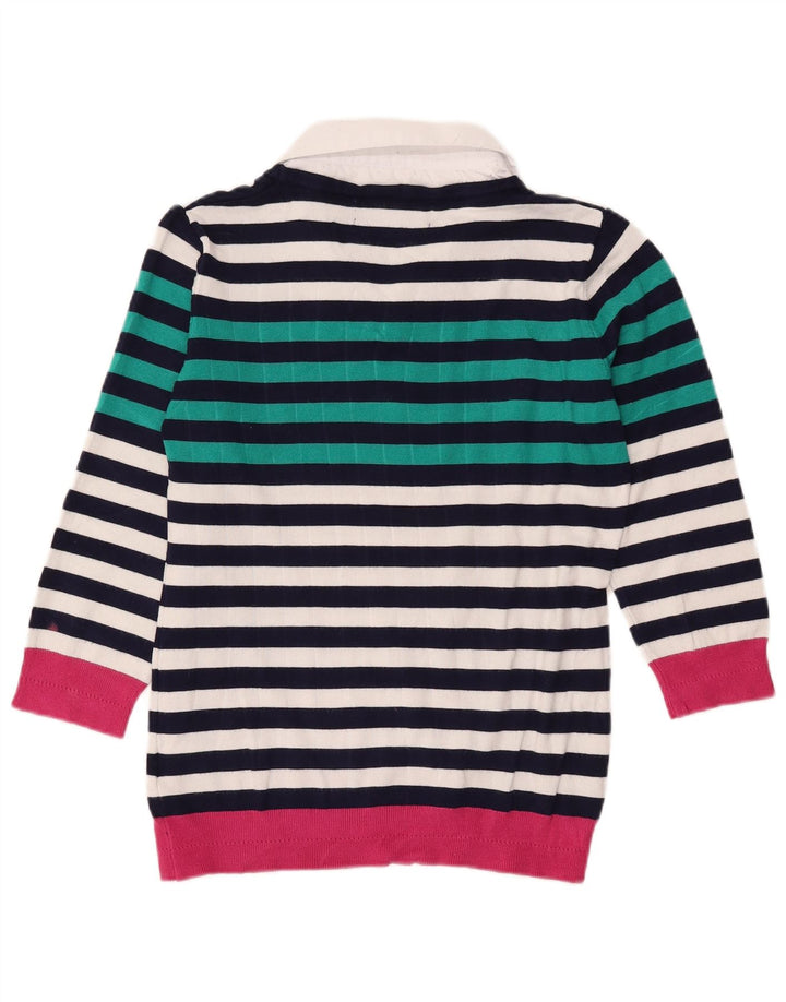 Paco Coastal Suéter feminino oversized com decote em V Reino Unido 10 pequeno multicor
