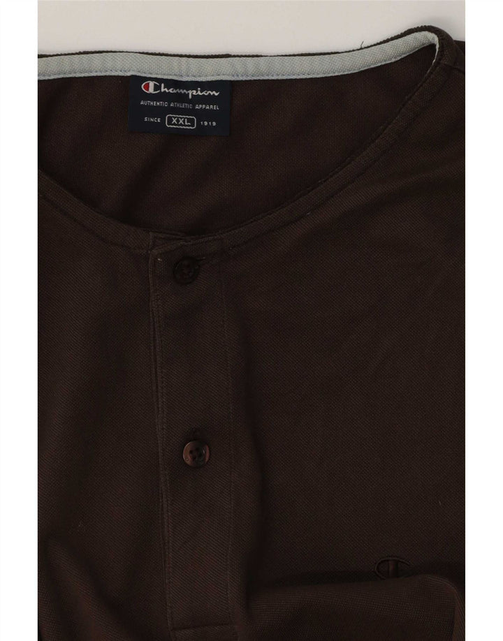 Camiseta masculina Champion 2XL listrada marrom