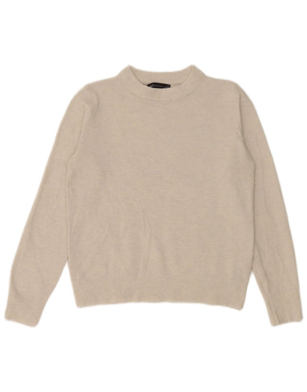 Suéter feminino Marks & Spencer com gola redonda e gola redonda UK 6 XS off white