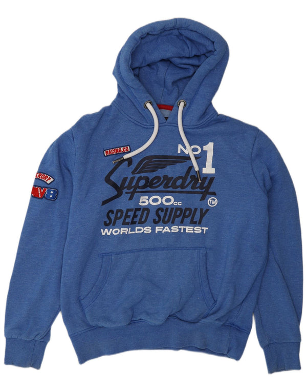 Suéter com capuz gráfico masculino Superdry 2XL algodão azul