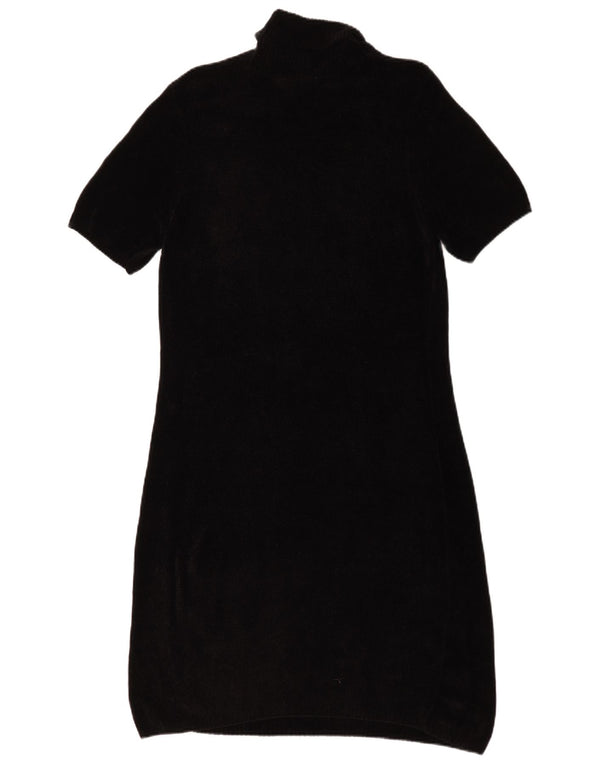 Vestido jumper feminino de manga curta Marks & Spencer Reino Unido 12 médio preto