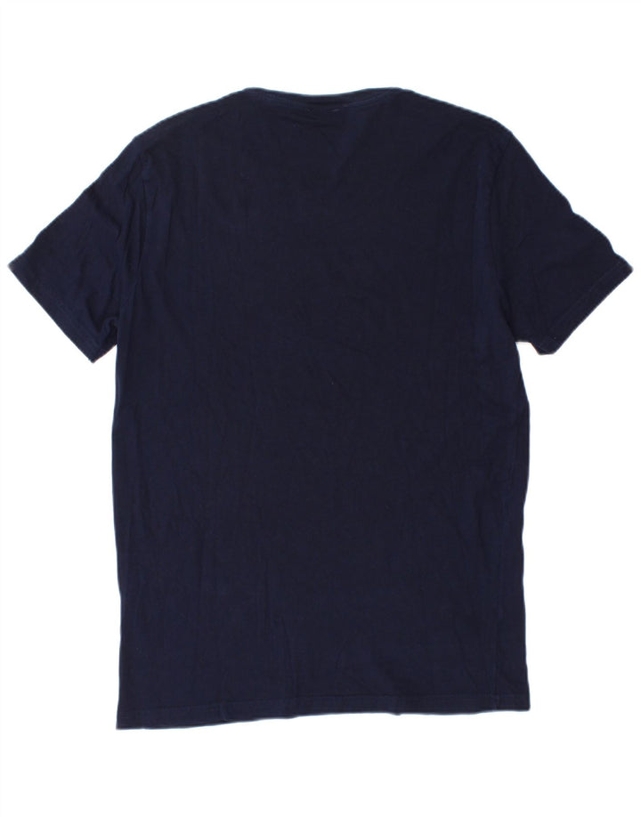 Camiseta masculina Benetton Top médio algodão azul marinho