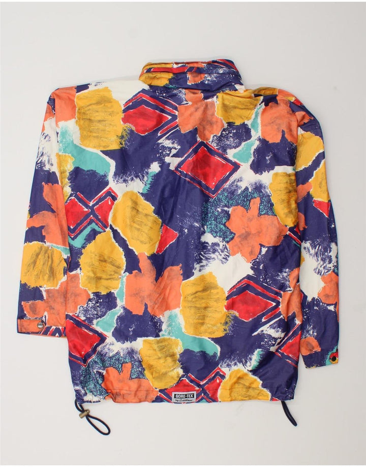 Jaqueta de chuva masculina Loffler com capuz UK 38 média multicolorida geométrica