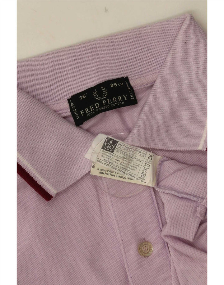Camisa polo masculina Fred Perry XS de algodão roxo