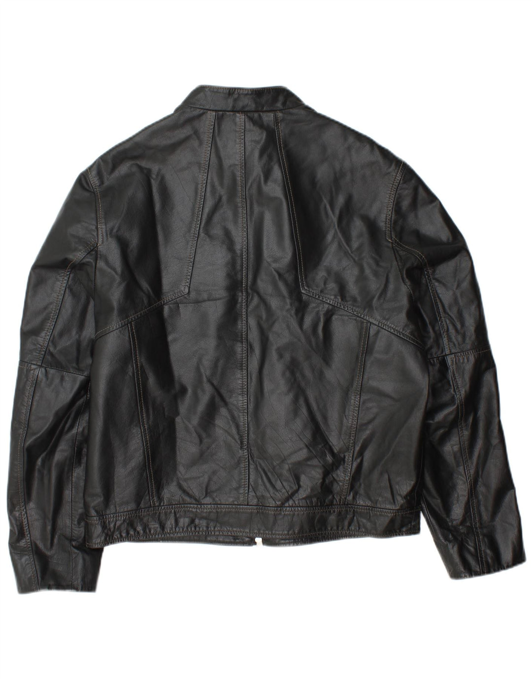 Jaqueta de couro masculina DAVID MAYER Reino Unido 38 couro preto médio