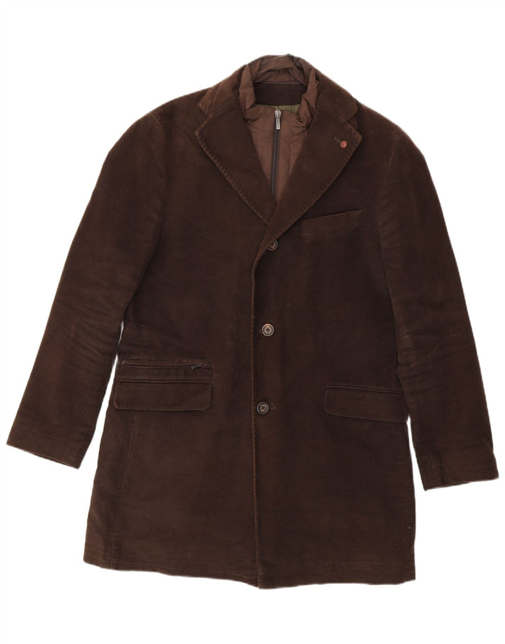 Jaqueta blazer masculina Massimo Dutti com 3 botões EU 48 algodão marrom médio