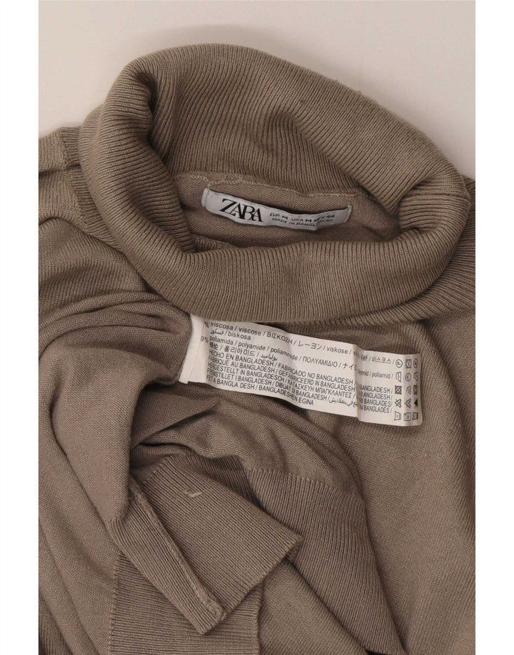 Zara Suéter masculino com gola redonda e viscose cinza médio