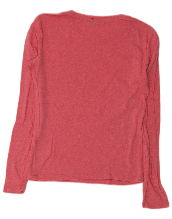 Top Polo Ralph Lauren Feminino Manga Longa UK 10 Pequeno Algodão Rosa