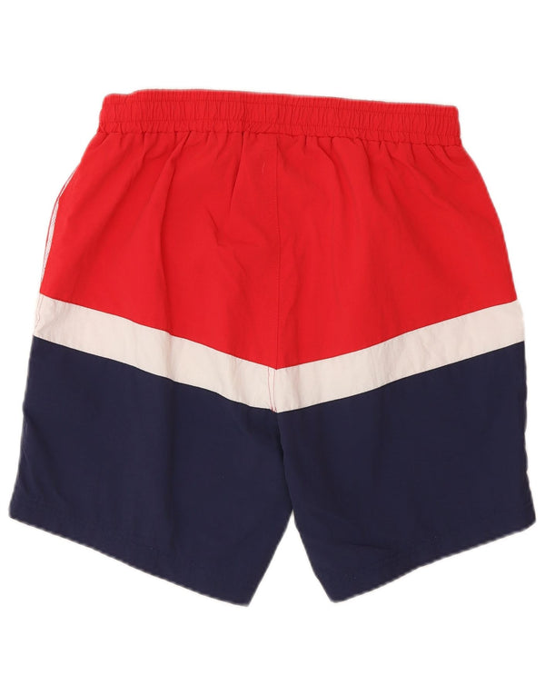 Fila Mens Swimming Shorts Small Red Colourblock Nylon