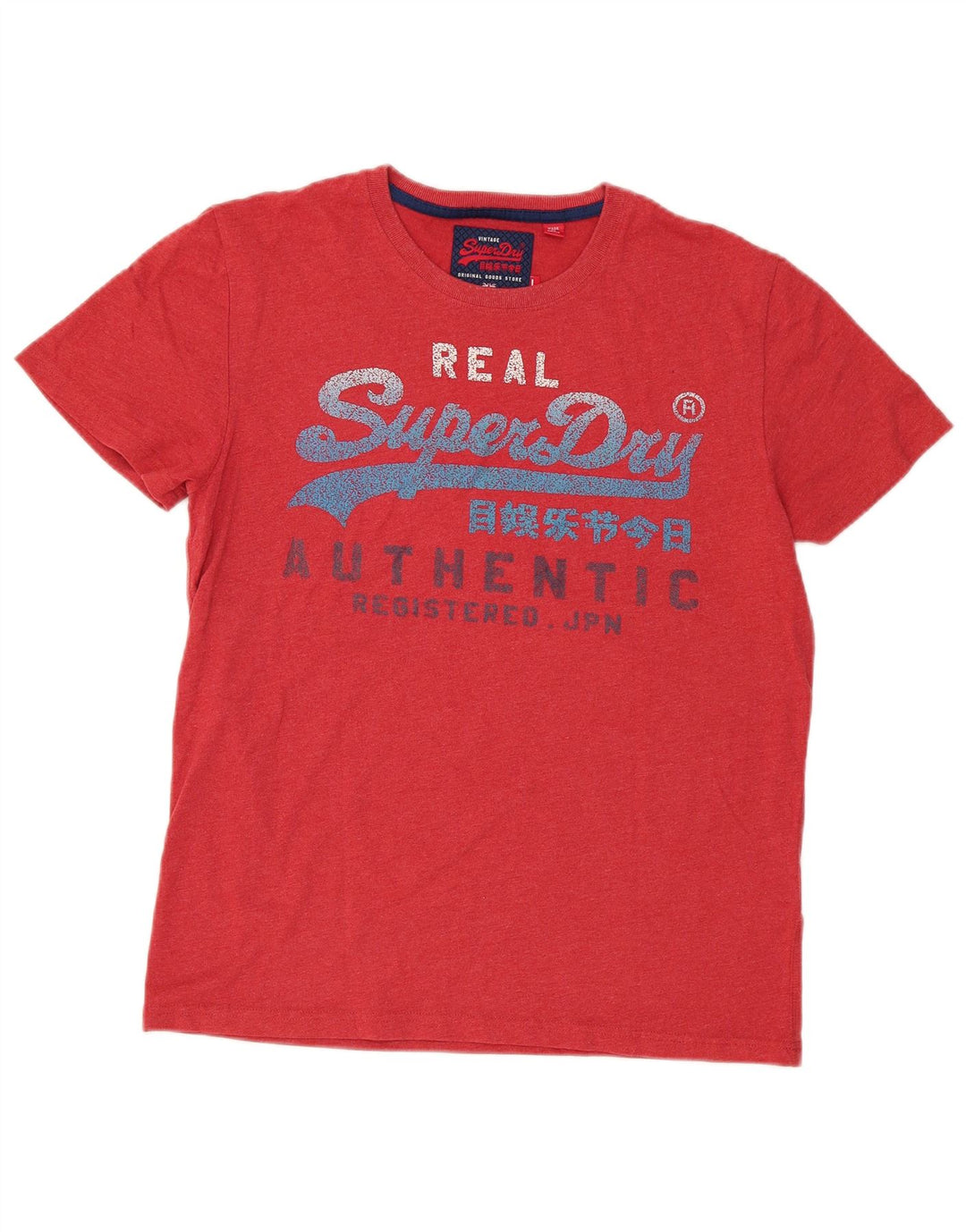Superdry Mens Graphic T-Shirt Top Grande Algodão Vermelho