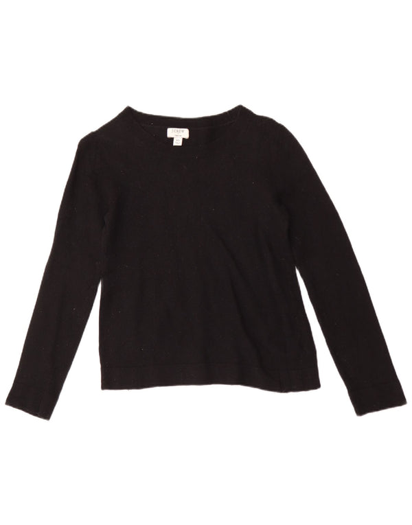 J. Crew Suéter feminino Teddie com gola canoa Reino Unido 6 XS algodão preto