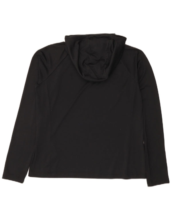 Under Armour Womens Heat Gear Hooded Top Long Sleeve UK 14 Medium Black
