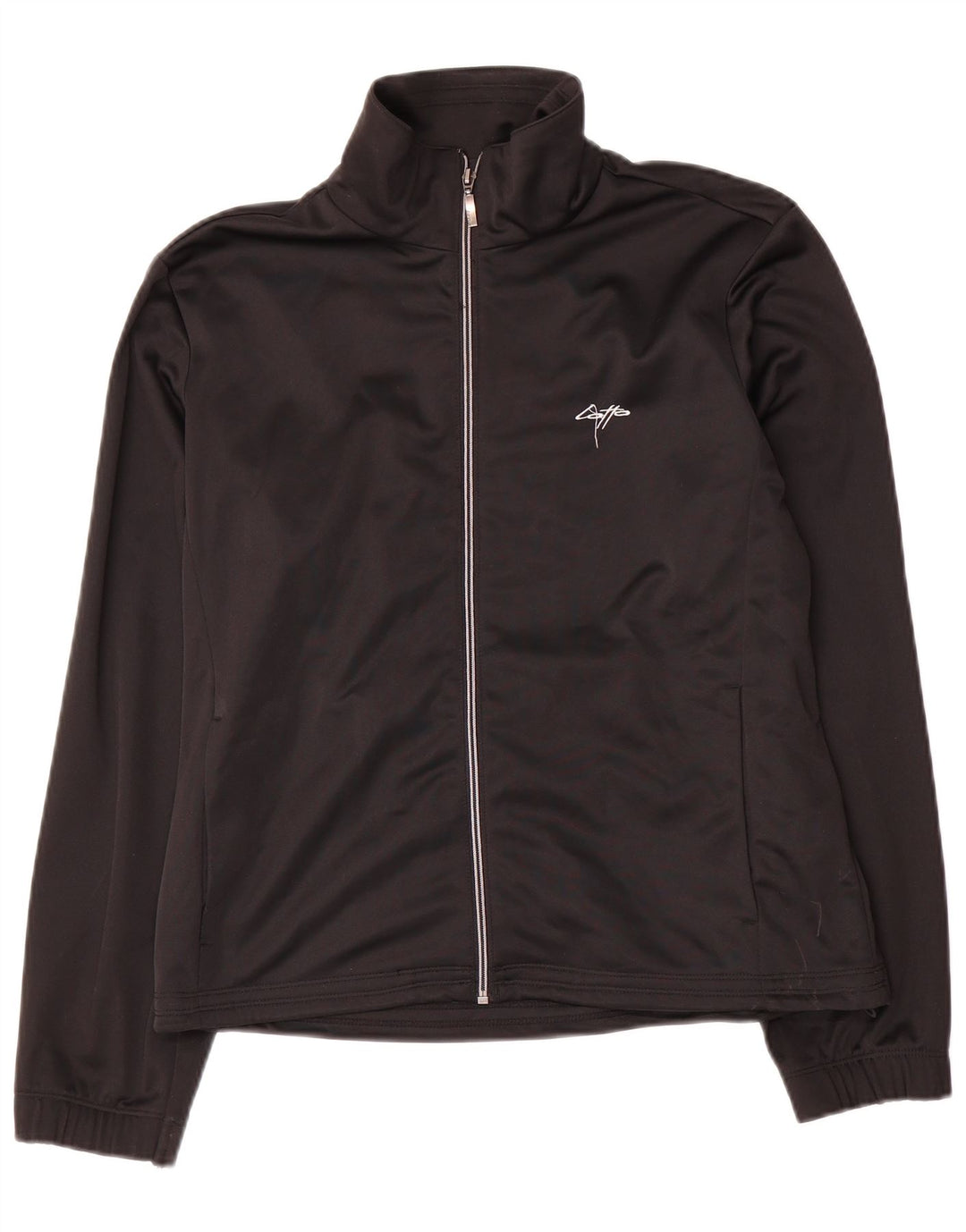 Lotto Womens Crop Tracksuit Top Jacket UK 14 Médio Preto Poliéster