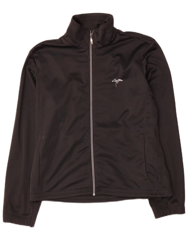 Lotto Womens Crop Tracksuit Top Jacket UK 14 Médio Preto Poliéster
