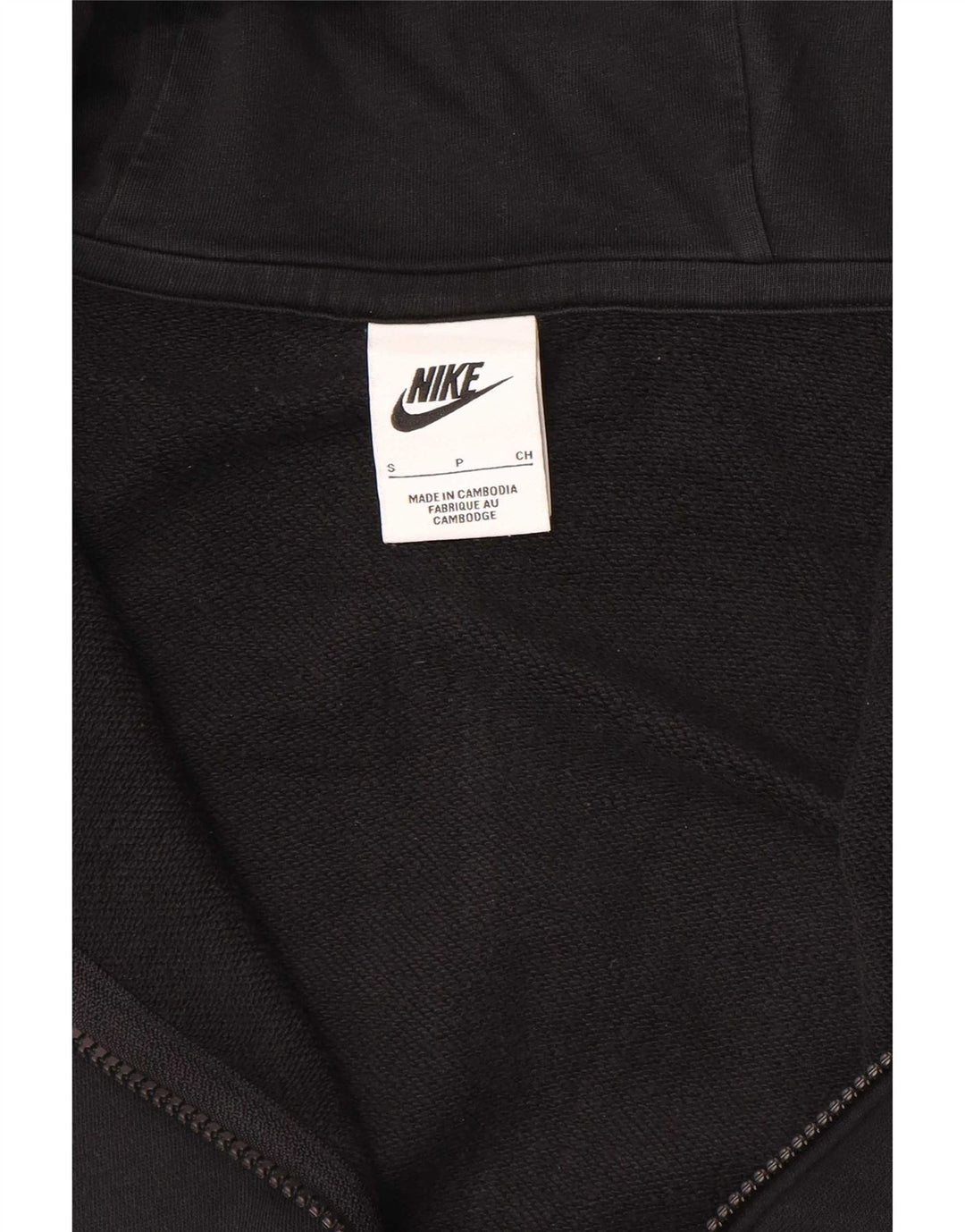 Suéter Nike feminino com capuz e zíper grande UK 10 pequeno preto