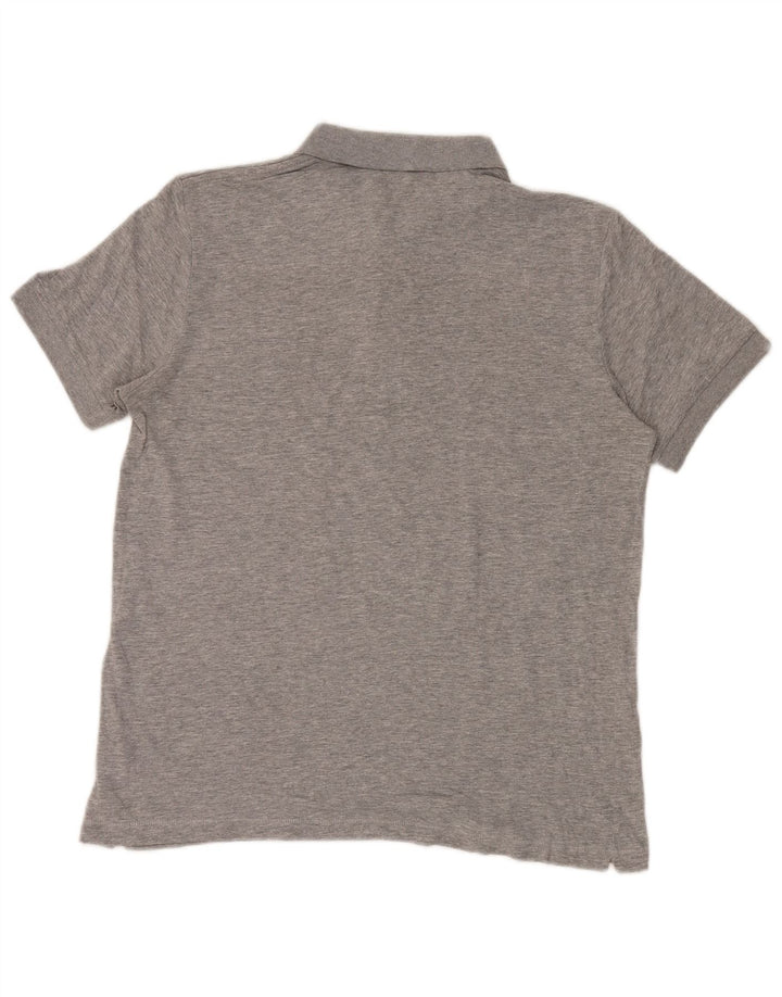 Camisa polo masculina French Connection grande algodão manchado cinza