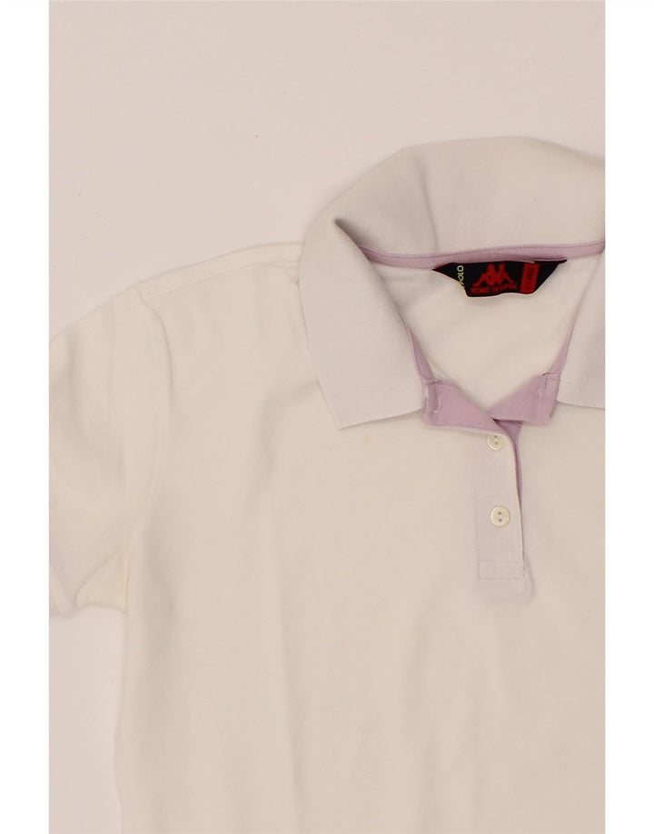 KAPPA Womens Polo Shirt UK 18 XL White Cotton Vintage Kappa and Second-Hand Kappa from Messina Hembry 