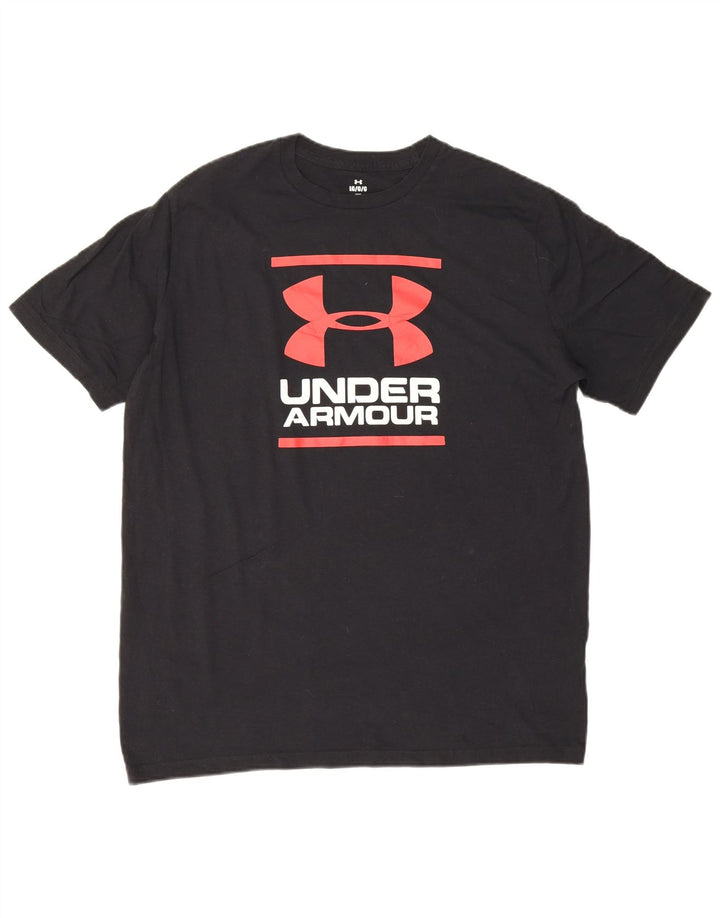 Camiseta gráfica masculina Under Armour grande algodão preto