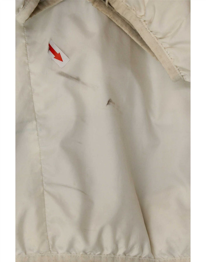 Jaqueta acolchoada reversível com capuz Nike masculina UK 44 2XL poliéster xadrez branco