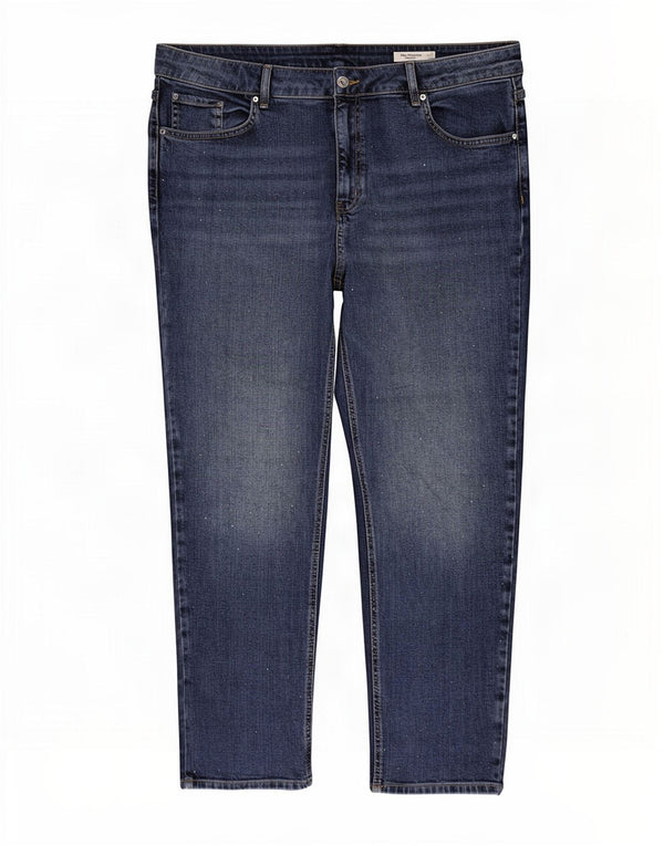 Calça jeans feminina Marks & Spencer The Sienna Straight UK 20 2XL W40 L27 azul