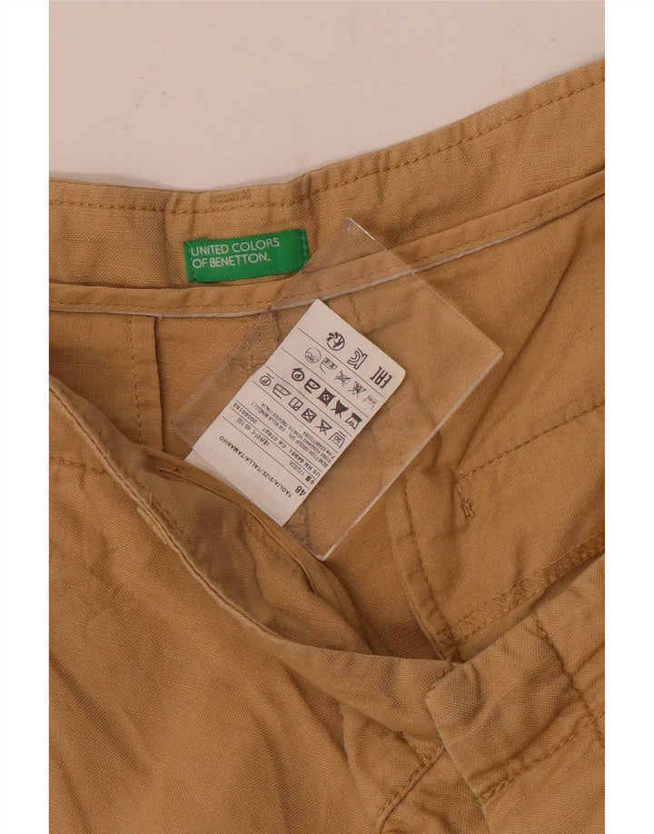 Benetton Mens Chino Shorts IT 48 Médio W34 Algodão Bege