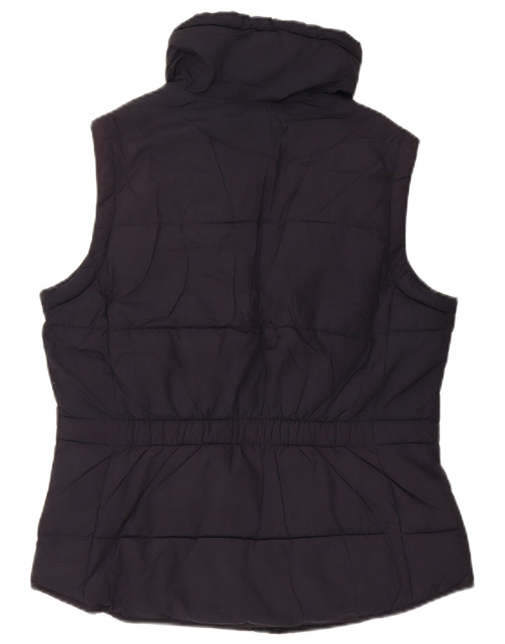 Colete acolchoado feminino Massimo Dutti UK 14 poliéster azul marinho médio