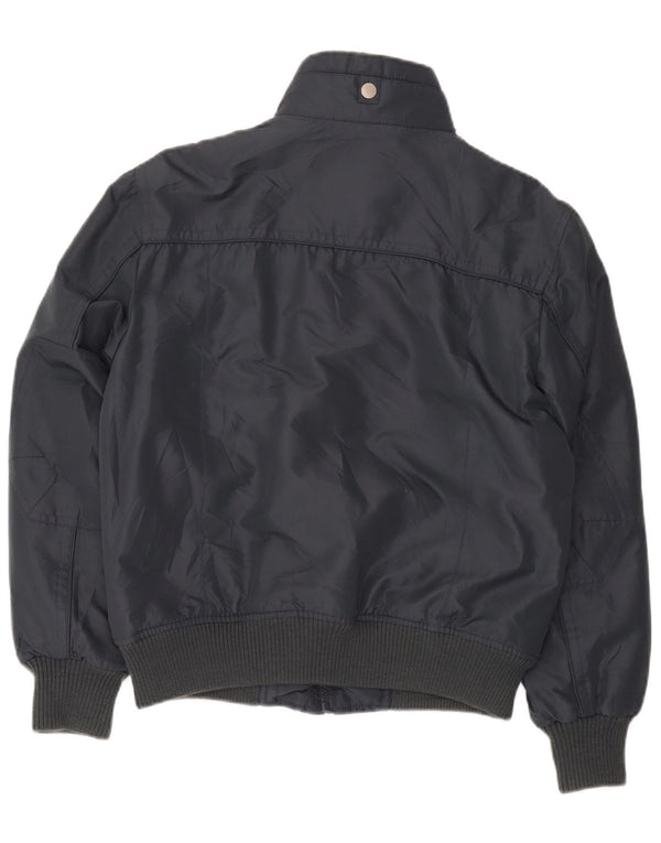 Jaqueta bomber masculina vintage UK 38 poliéster cinza médio