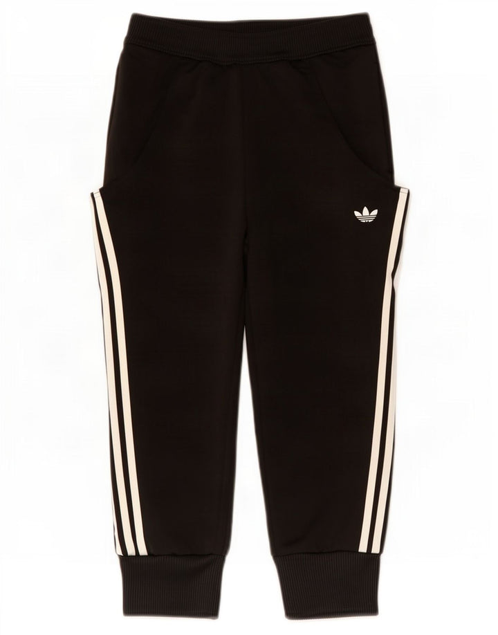 Adidas feminino capri calças de treino joggers eu 32 2xs preto poliéster