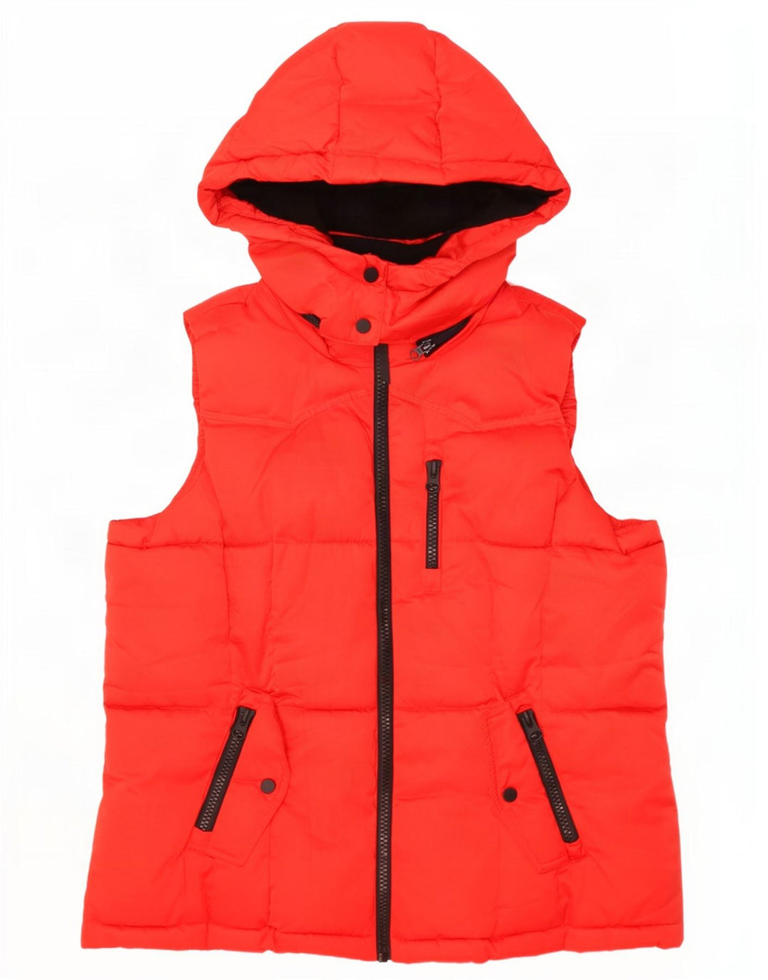 Colete acolchoado com capuz feminino Marks & Spencer UK 18 XL poliéster vermelho