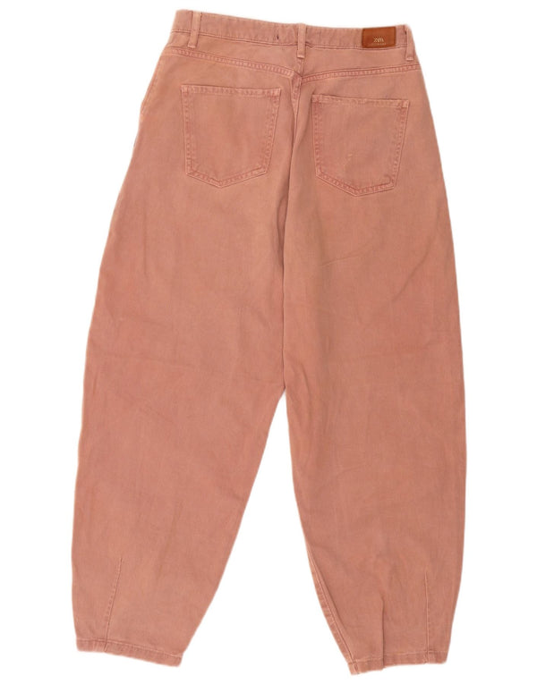 Zara Calça feminina folgada cortada EU 36 XS W26 L25 algodão laranja