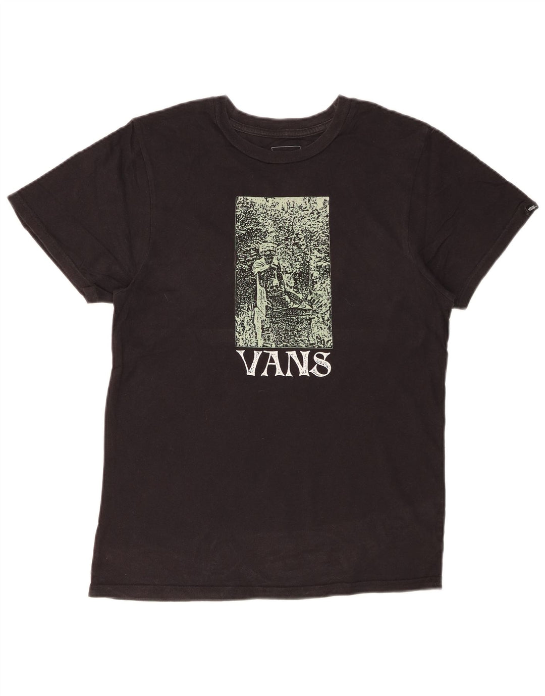 Camiseta masculina VANS Custom Fit Graphic Top Pequeno Algodão Preto