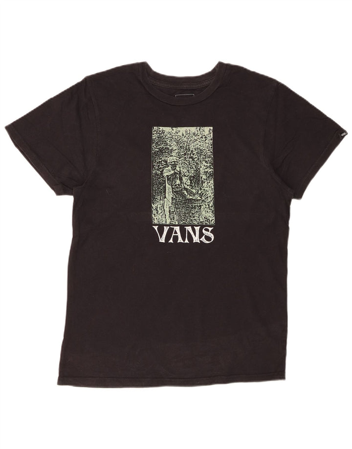 Camiseta masculina VANS Custom Fit Graphic Top Pequeno Algodão Preto