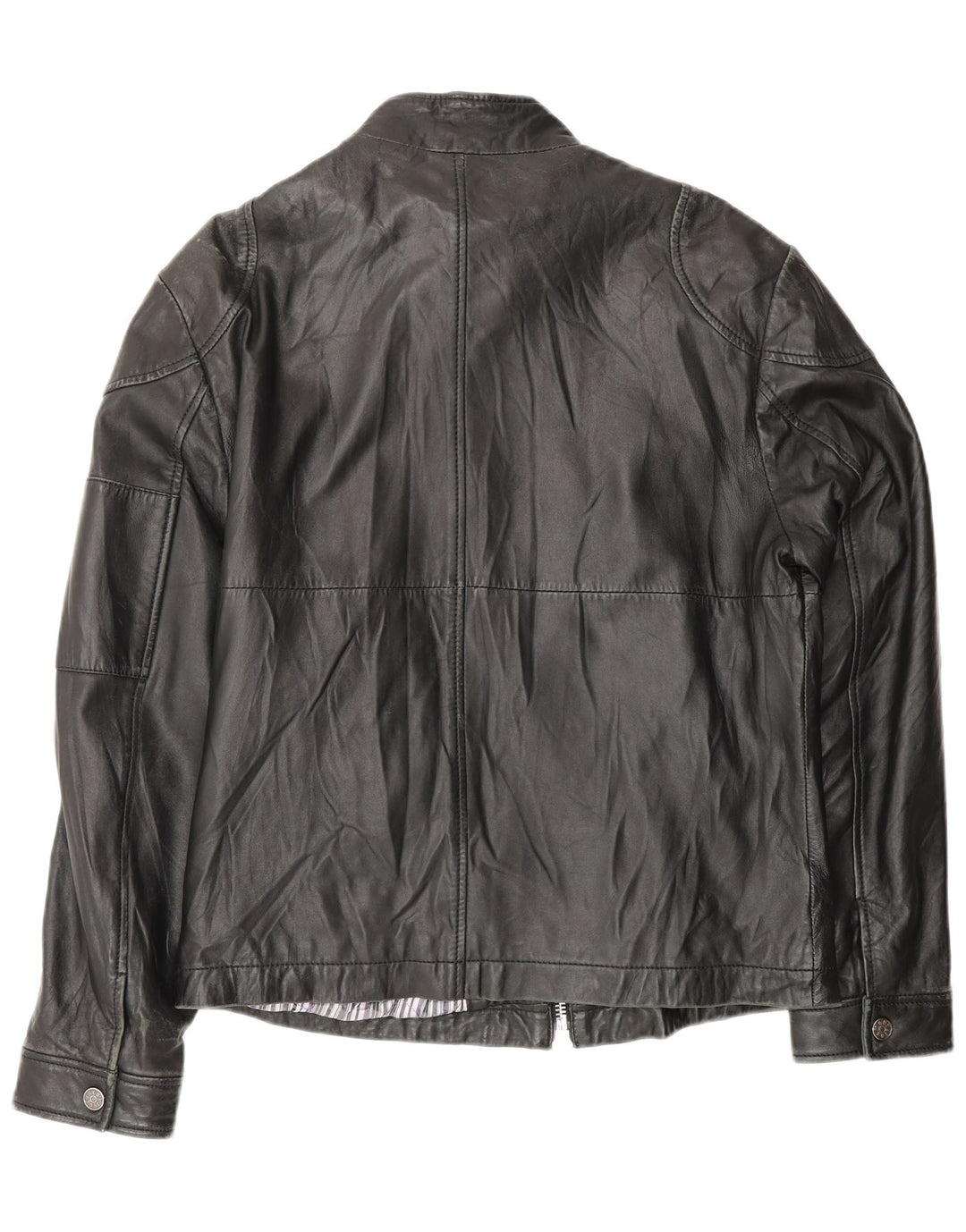 Jaqueta de couro masculina Carlo Pignatelli IT 50 grande couro preto